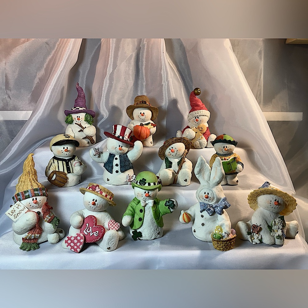 Sarah's Attic 1998 Snowonders 12 Months of  Snowmen Complete Collection